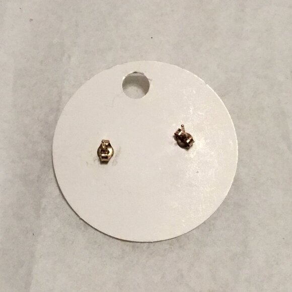 Vintage & very lovely 10K gold & sapphire stud earrings - Picture 4 of 10